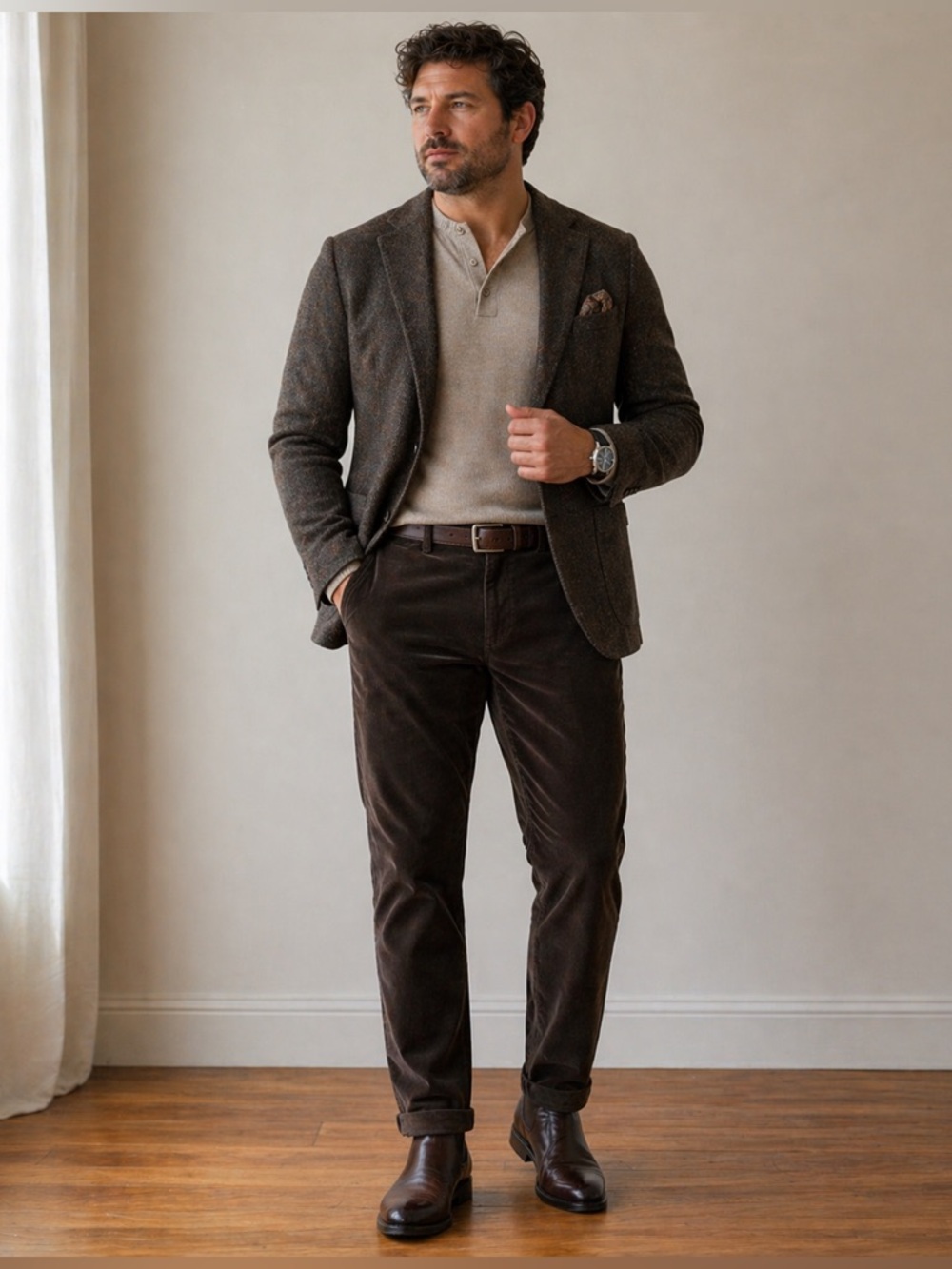 Polo Ralph Lauren Corduroy Pants Brown Men’s Full Zip Buttons Pockets Sz 38x29